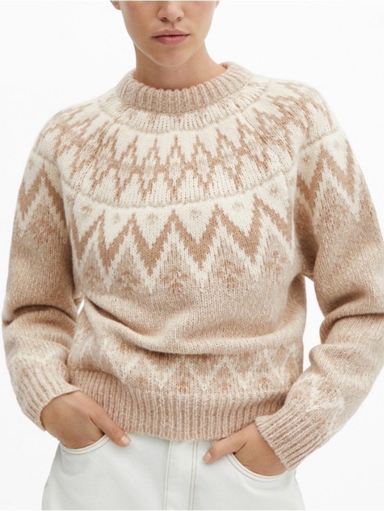 For The Republic Sweaters - For the Republic Fair Isle Chunky Knit Crewneck Sweater - M